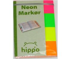 9075 Hippo  Mark&#248;r, neon, blokk m/160strips 4frg Hippo
